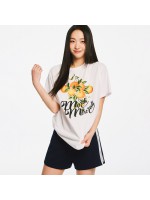韓國MARDIMERCREDI - TSHIRT ORANGE BRANCHE_WHITE