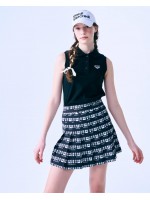 韓國MARDIMERCREDI - SLEEVELESS PIQUET TSHIRT BLOOMMARDI NEEDLEWORK_BLACK IVORY