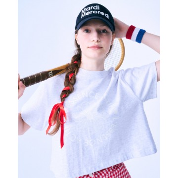 韓國MARDIMERCREDI - CROP TSHIRT ACTIF EMBLEM_HEATHER IVORY
