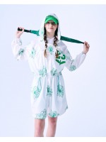 韓國MARDIMERCREDI - ALL OVER FLOWER PRINTED RAIN COAT_IVORY GREEN