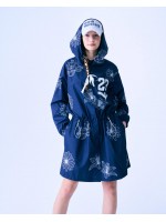 韓國MARDIMERCREDI - ALL OVER FLOWER PRINTED RAIN COAT_NAVY IVORY