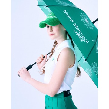 韓國MARDIMERCREDI - ALL OVER FLOWER PRINTED UMBRELLA_GREEN IVORY