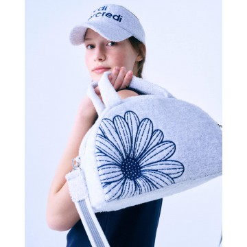 韓國MARDIMERCREDI - TERRY TOTE BAG FLOWER MARDI_HEATHER NAVY
